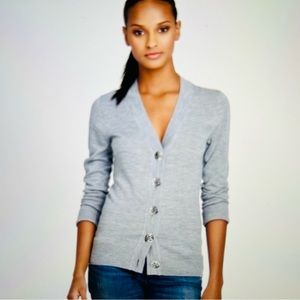 Tory Burch Simone 100% Wool Grey Cardigan Size XS